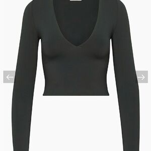 Babaton Black V-Neck Crop Top